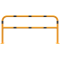 Protective bar made of steel tubing |  60 x 2.5 mm | with crossbar | total width: 2000 mm | total height: 1000 mm | hot-dip galvanized and yellow coatedwith black warning stripes